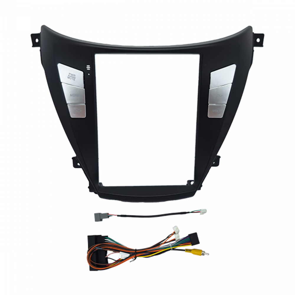 MOLDURA 9.7 HYUNDAI ELANTRA 2011-2015 COM CHICOTE E TECLAS PARA PROGRAMAÇÃO PRETO