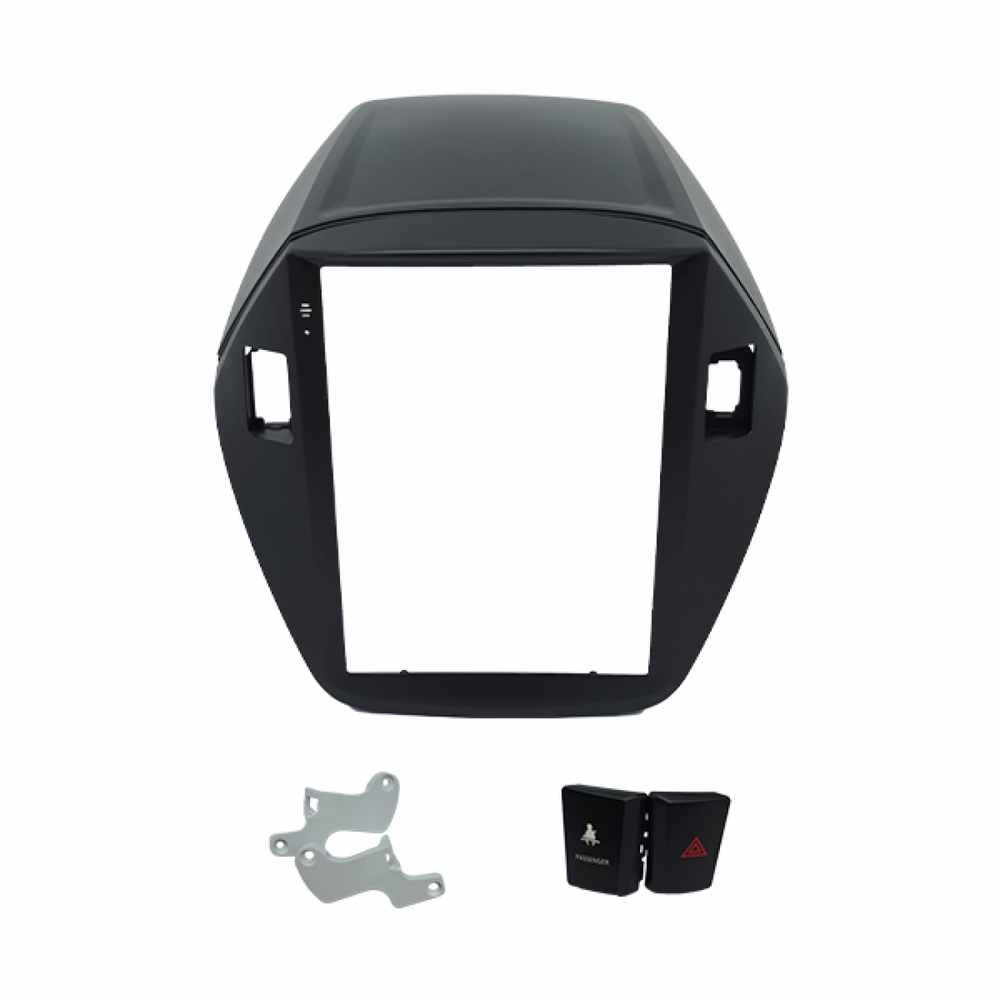 MOLDURA 9.7 HYUNDAI IX35 2010-2022 COM TECLA ALERTA E PASSENGER PRETO