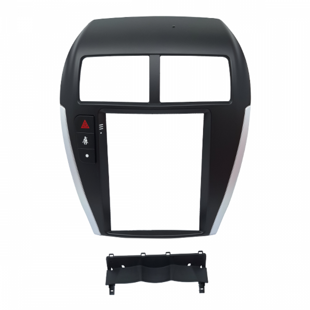 MOLDURA 9.7 MITSUBISHI ASX 2010-2022 E OUTLANDER SPORT 2020-2022 COM PLACA E BOTÃO PRETO