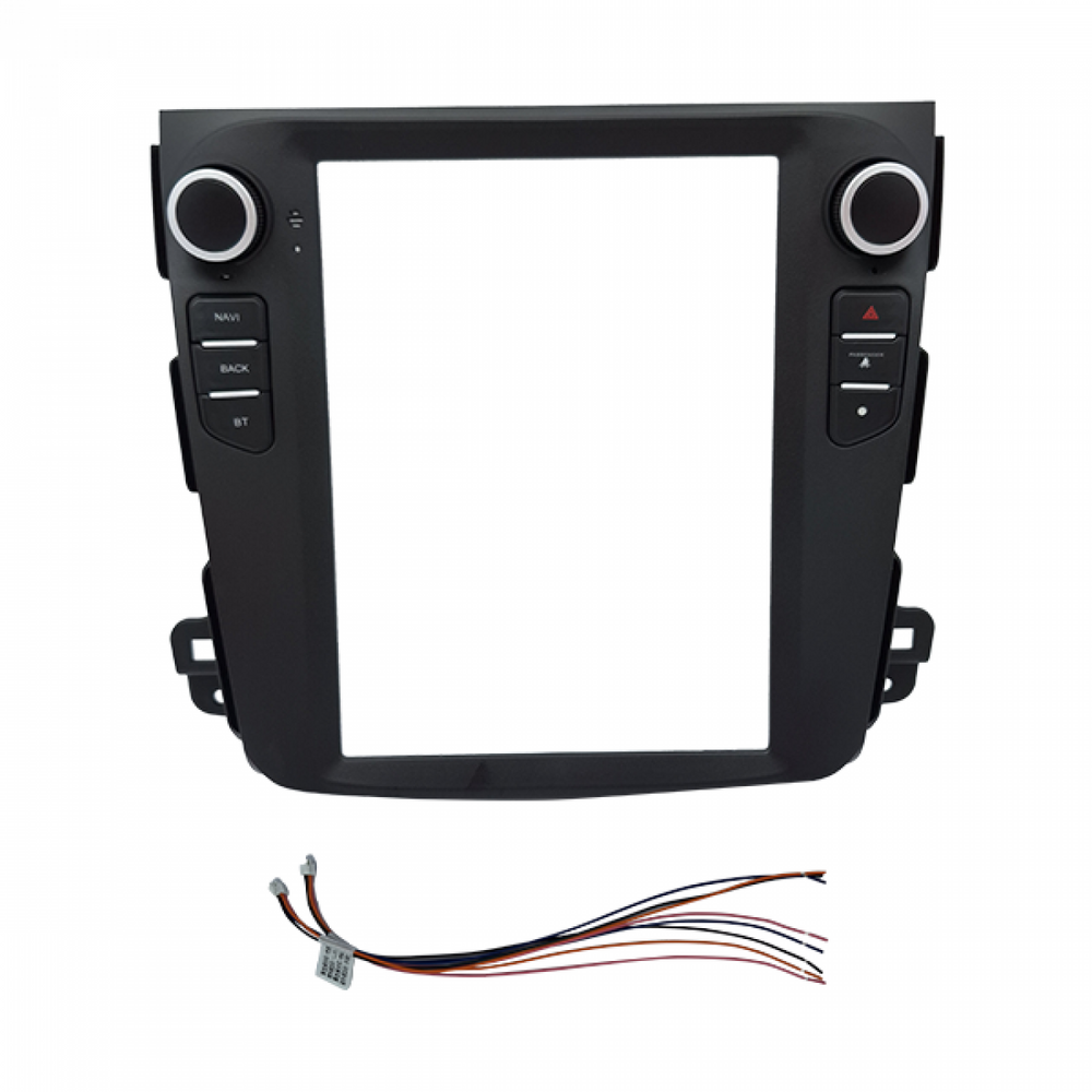 MOLDURA 9.7 MITSUBISHI OUTLANDER 2008-2013 COM BOTÃO E TECLAS PARA PROGRAMAÇÃO PRETO