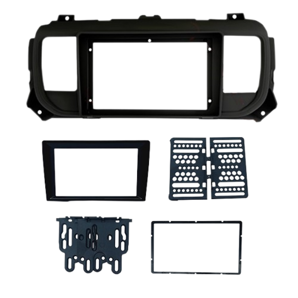 MOLDURA 9 E 7 PEUGEOT EXPERT, CITROEN JUMPY E FIAT SCUDO 2017-2024 PRETO