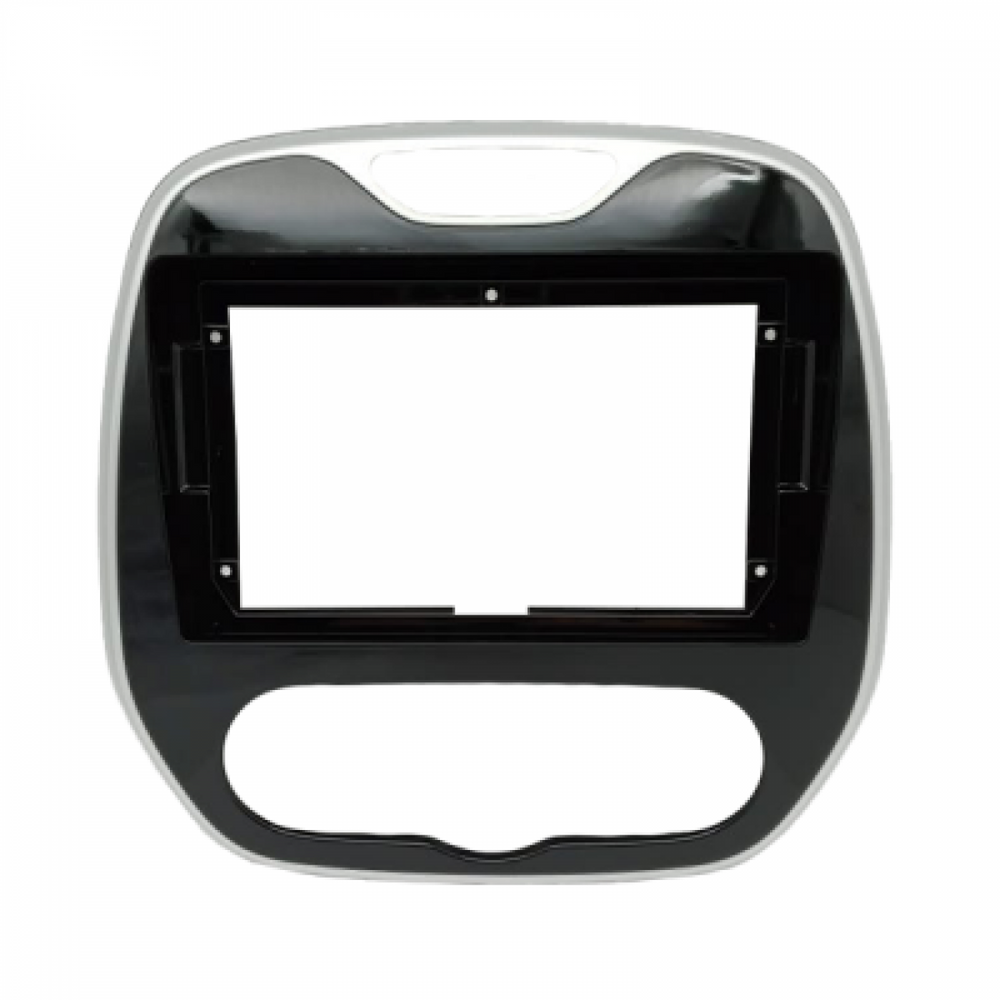 MOLDURA 9 RENAULT CAPTUR 2017-2021 - AR ANALÓGICO BLACK PIANO COM FRISO PRATA
