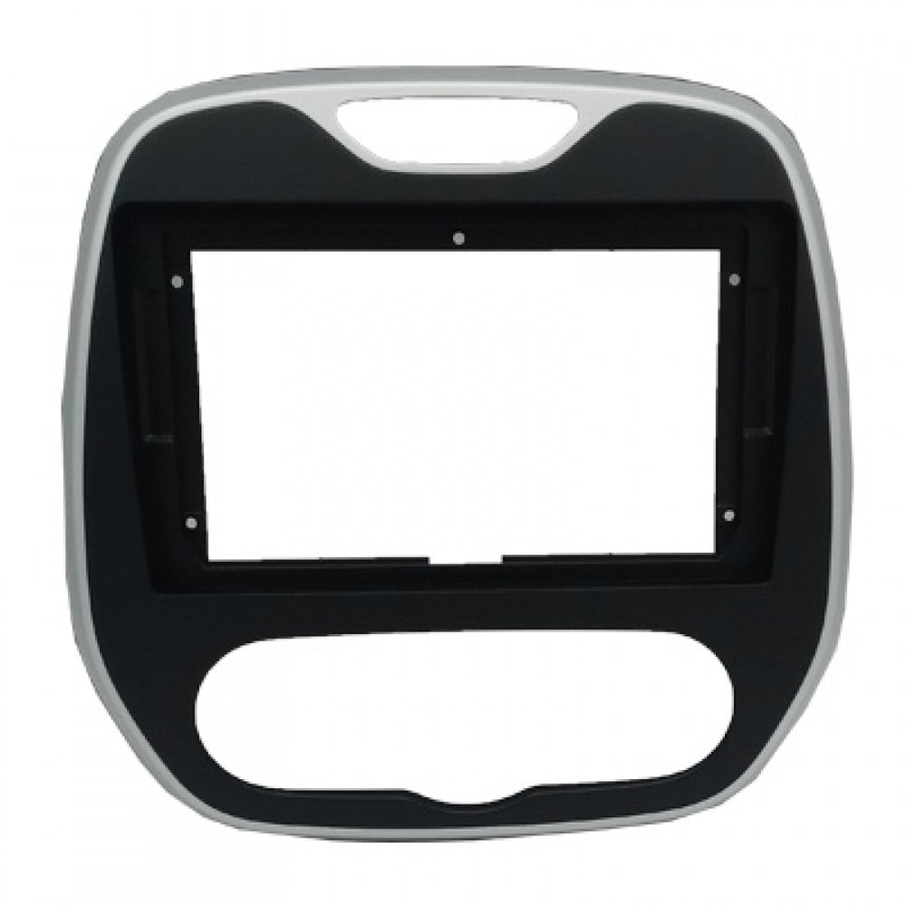 MOLDURA 9 RENAULT CAPTUR 2017-2021 - AR ANALÓGICO PRETO COM FRISO PRATA