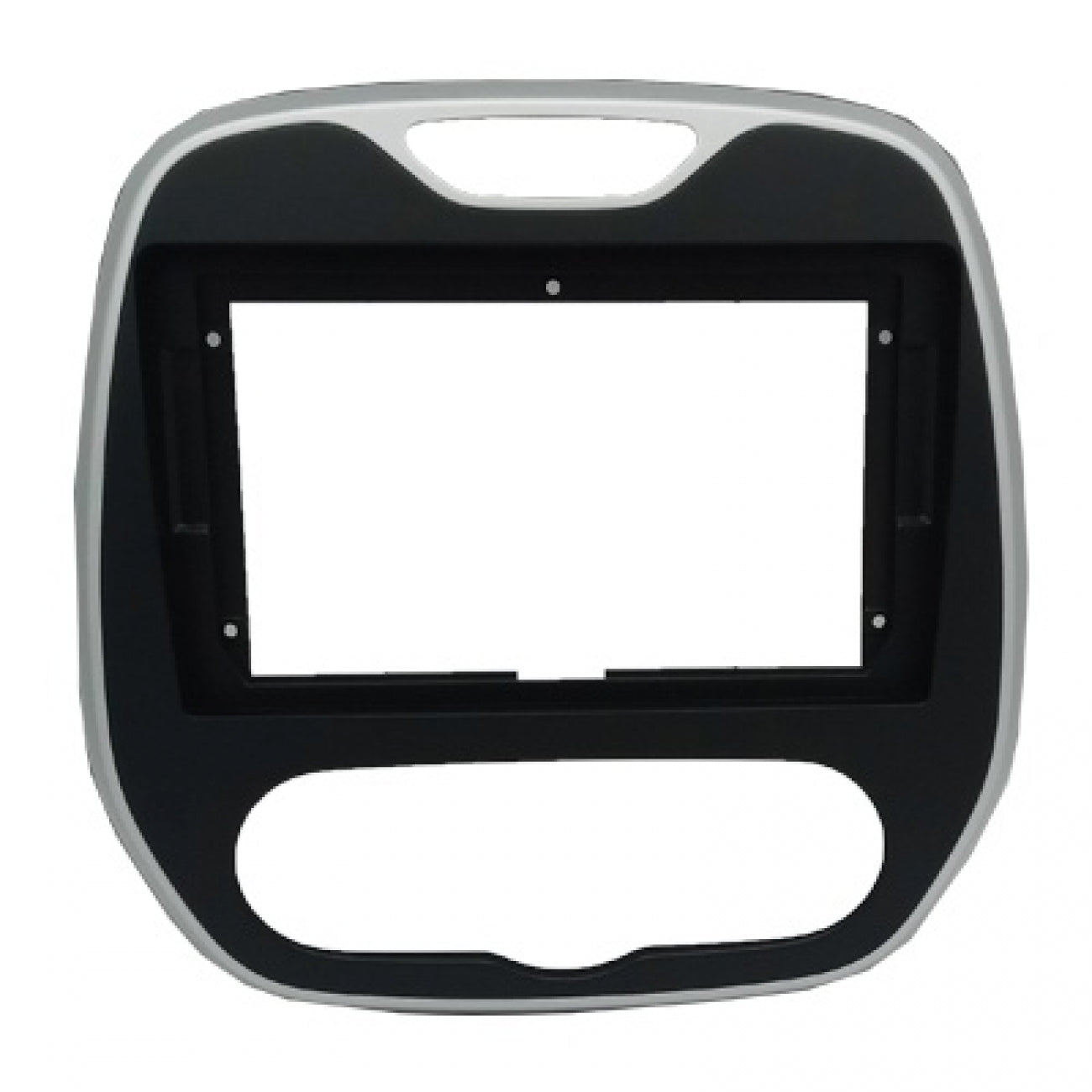 MOLDURA 9 RENAULT CAPTUR 2017-2021 - AR ANALÓGICO PRETO COM FRISO PRATA