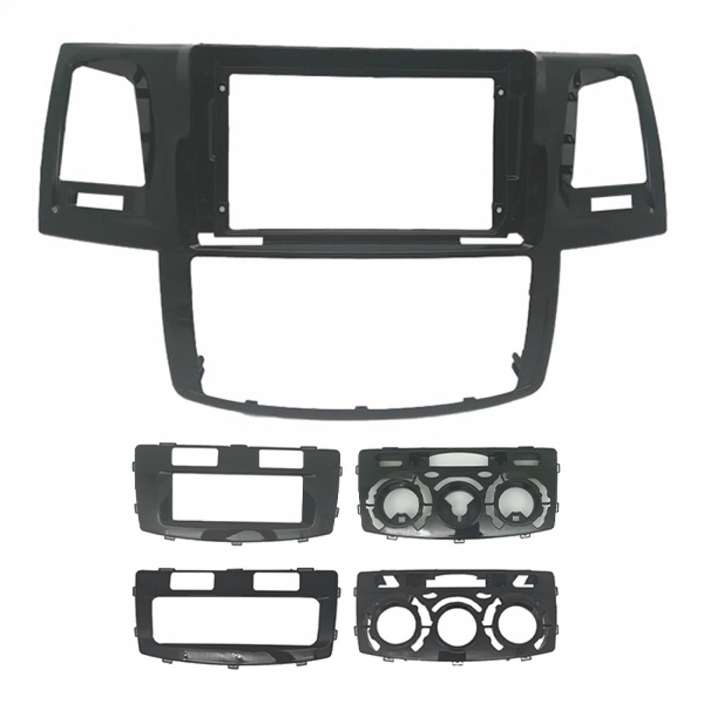 MOLDURA 9 TOYOTA HILUX E SW4 2006-2015 AR DIGITAL + AR ANALÓGICO BLACK PIANO