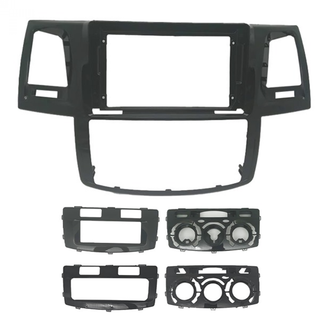 MOLDURA 9 TOYOTA HILUX E SW4 2006-2015 AR DIGITAL + AR ANALÓGICO BLACK PIANO