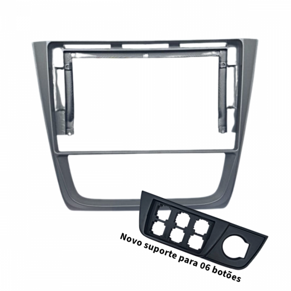 MOLDURA 9 VW GOL, SAVEIRO E VOYAGE G6 COM SUPORTE PARA 06 BOTÕES GRAFITE