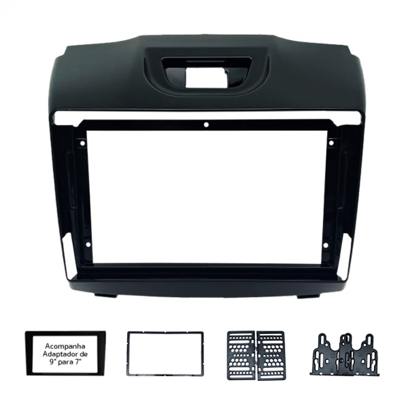 MOLDURA 9 E 7 CHEVROLET S10 E TRAILBLAZER 2013-2015 BLACK PIANO