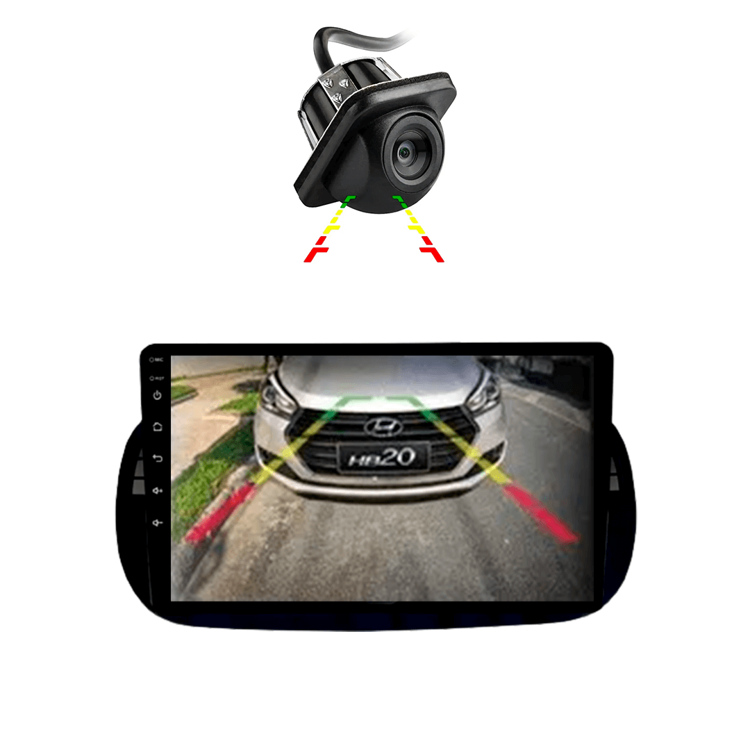 Central Multimidia Fiat 500 Branco / Preto 2009 a 2015 Cartronic