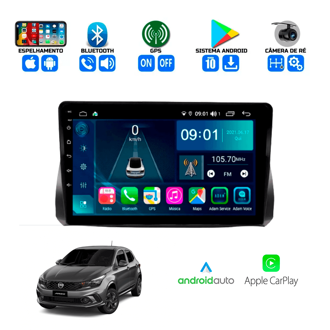 Central Multimidia Fiat Argo Cronos 2018 a 2023 Cartronic