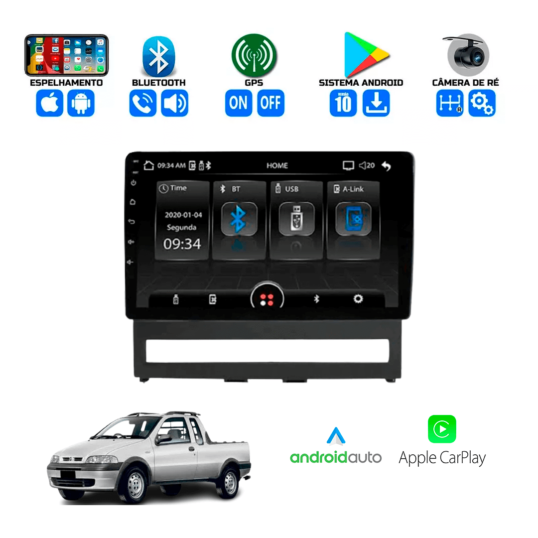 Central Multimidia Fiat Strada 2000 a 2004 Cartronic