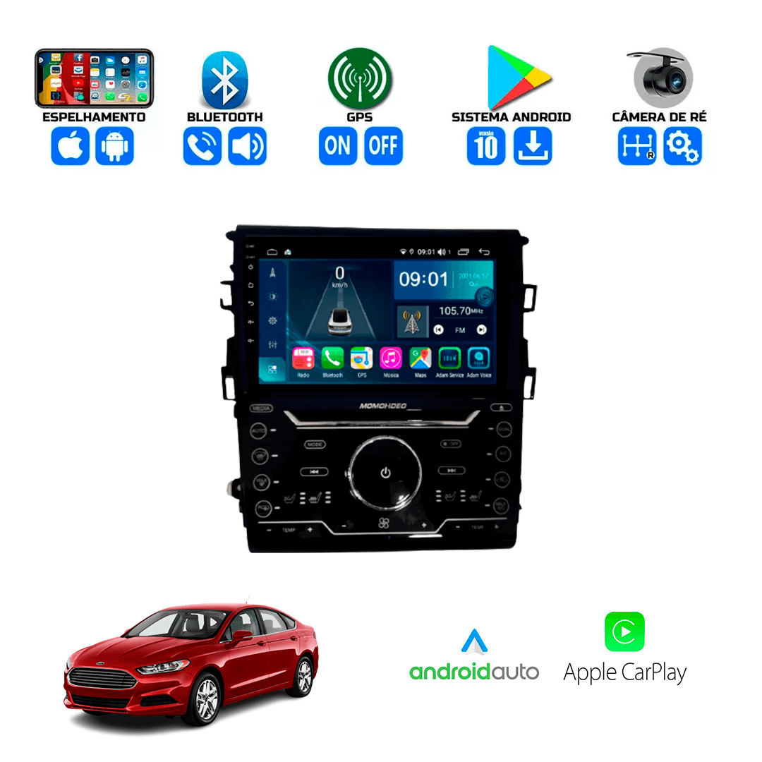 Central Multimidia Ford Fusion 2013 a 2021 Cartronic OCTACORE