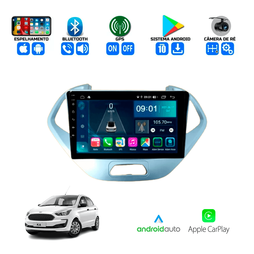 Central Multimidia Ford Ka 2014 a 2018 Cartronic