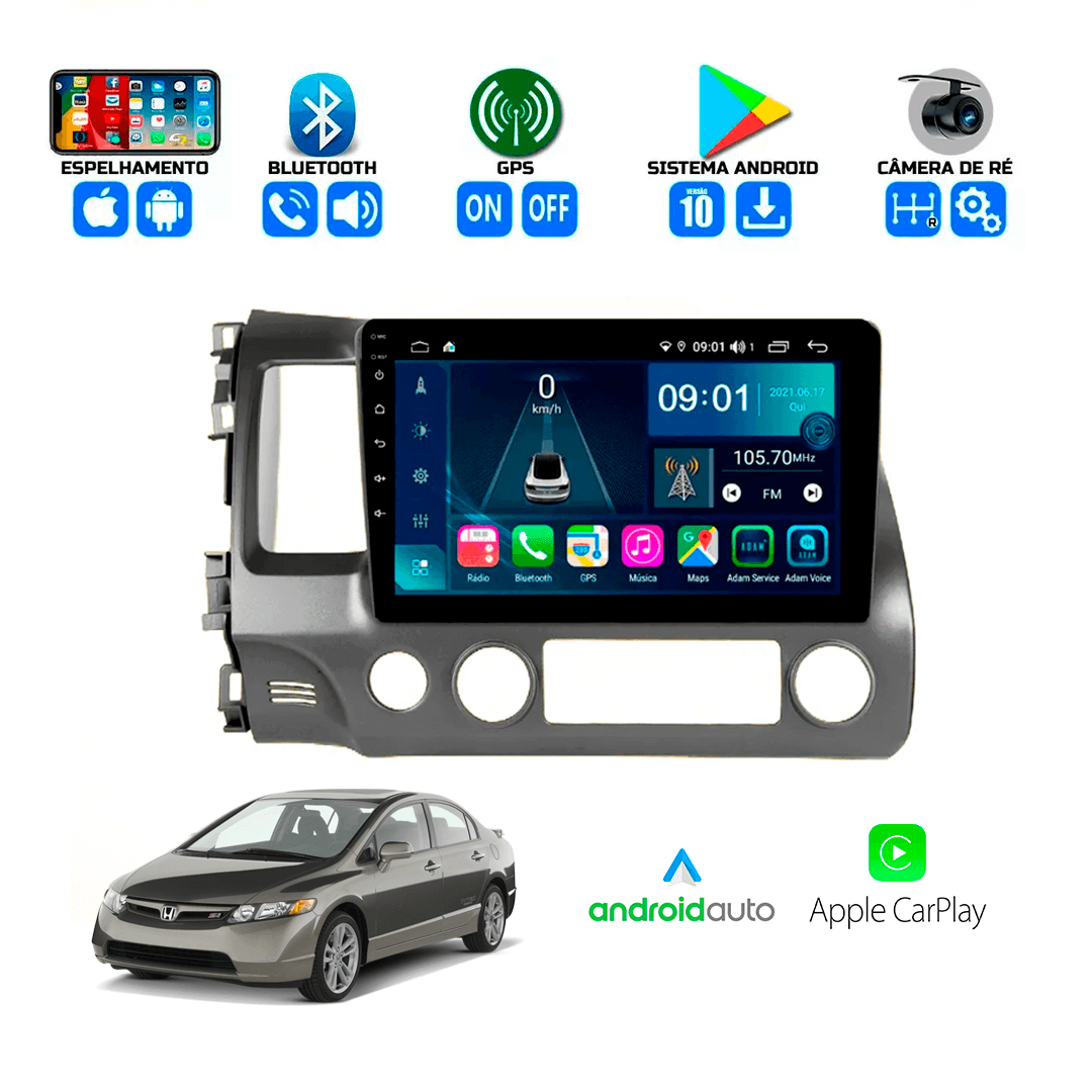 Central Multimidia Honda Civic 2007 a 2011 Cartronic