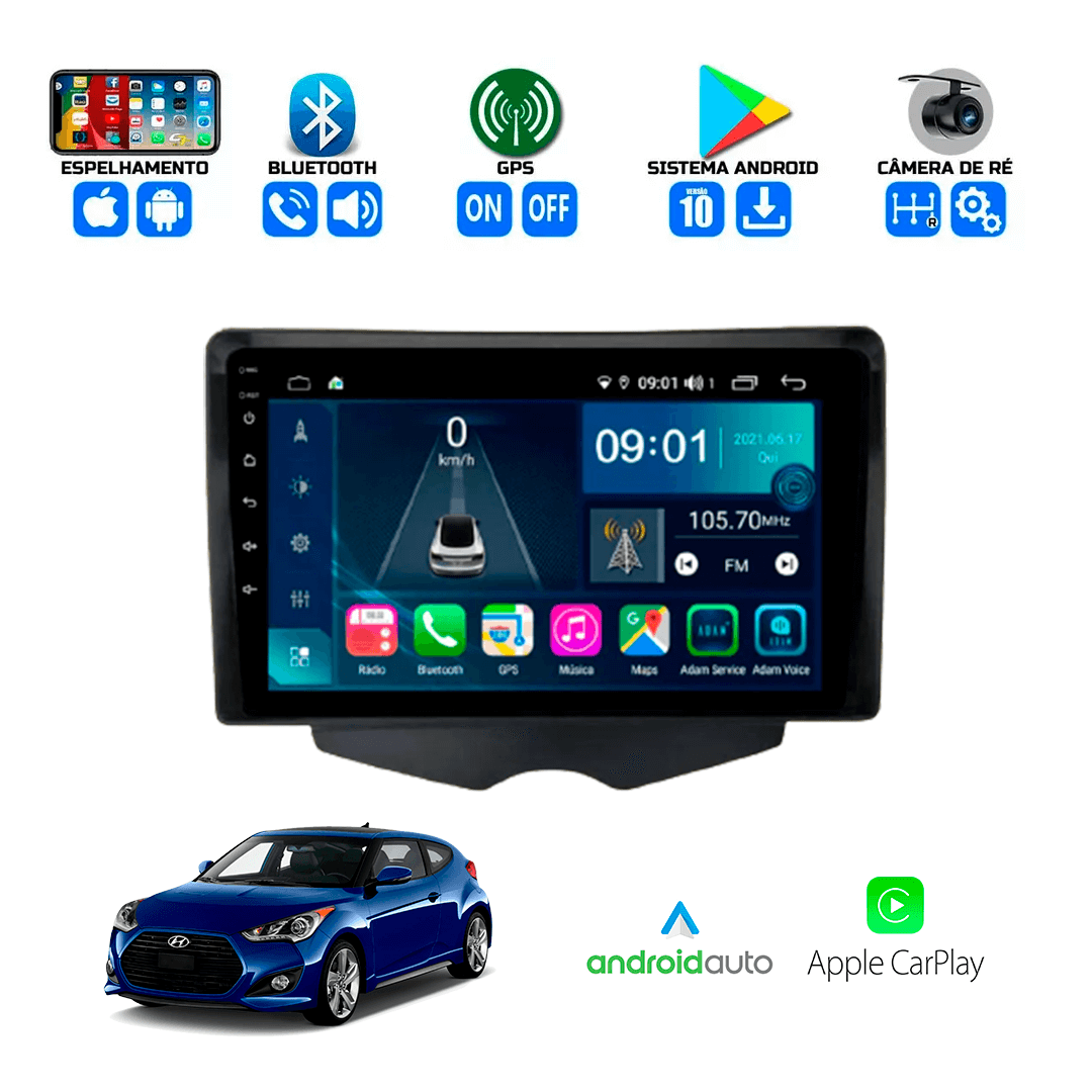 Central Multimidia Hyundai Veloster 2011 a 2013 Cartronic