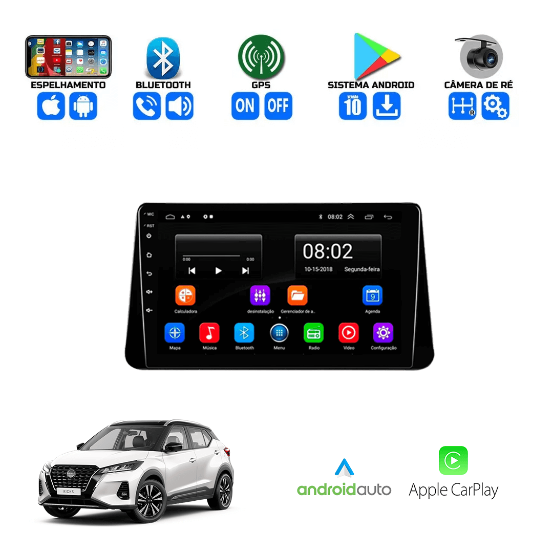 Central Multimidia Nissan Kicks 2016 a 2022 Cartronic