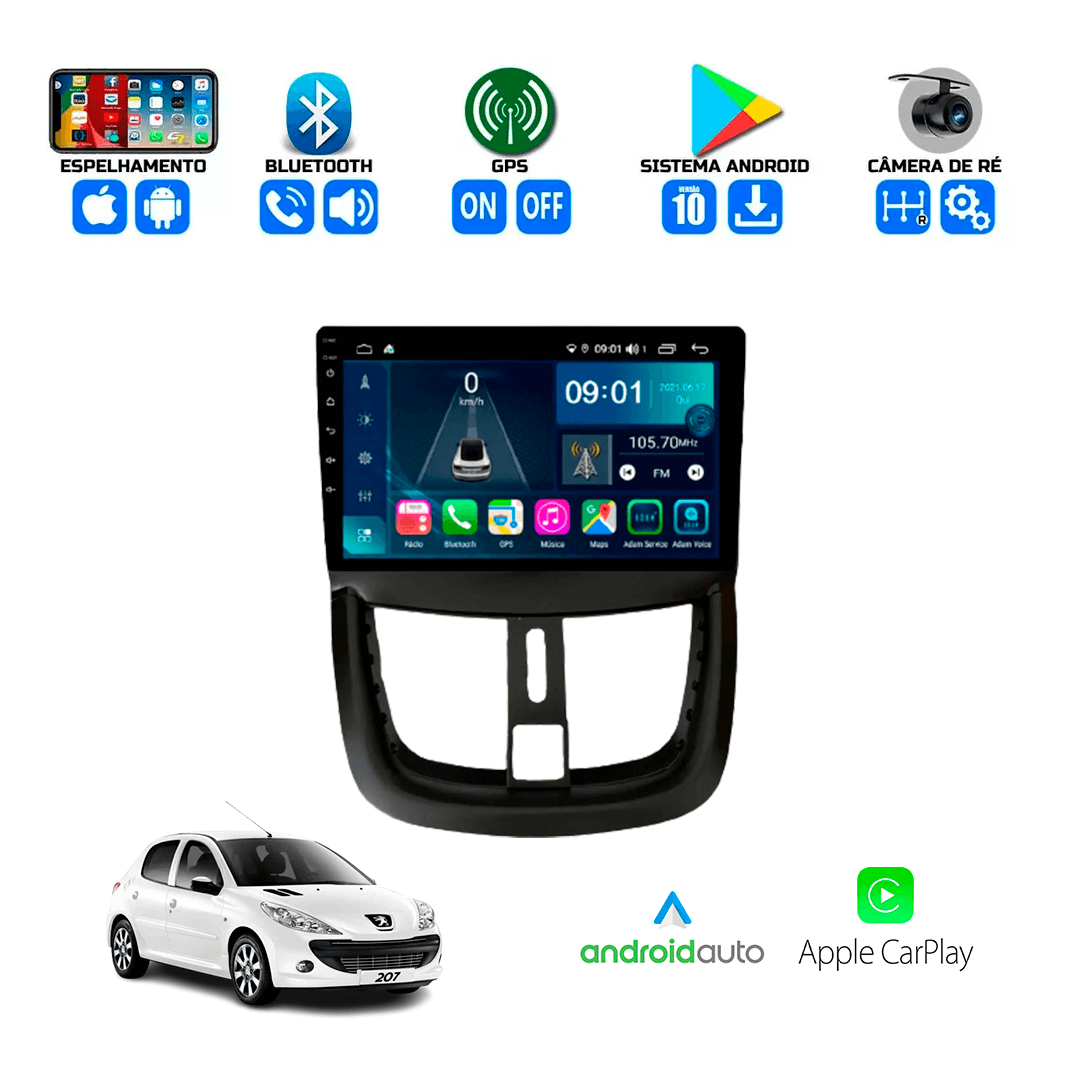 Central Multimidia Peugeot 207 2008 a 2015 Cartronic OCTACORE
