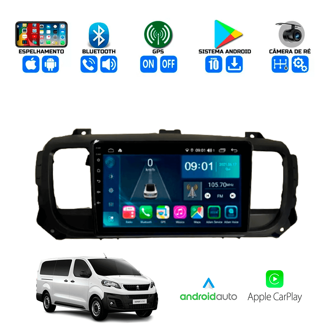 Central Multimidia Peugeot Expert 2018 a 2024 Cartronic OCTACORE