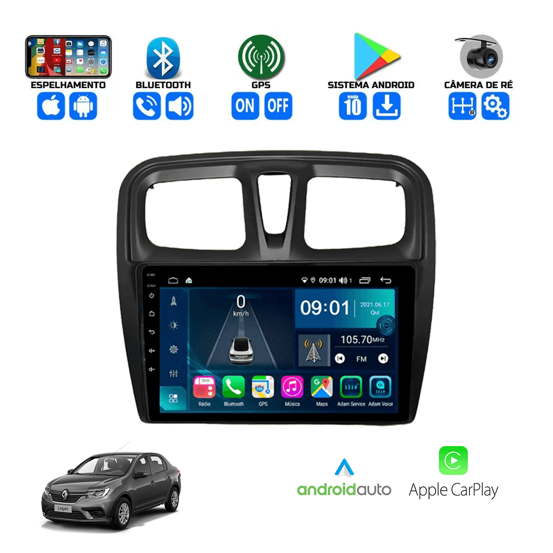 Central Multimidia Renault Logan 2015 a 2022 Cartronic
