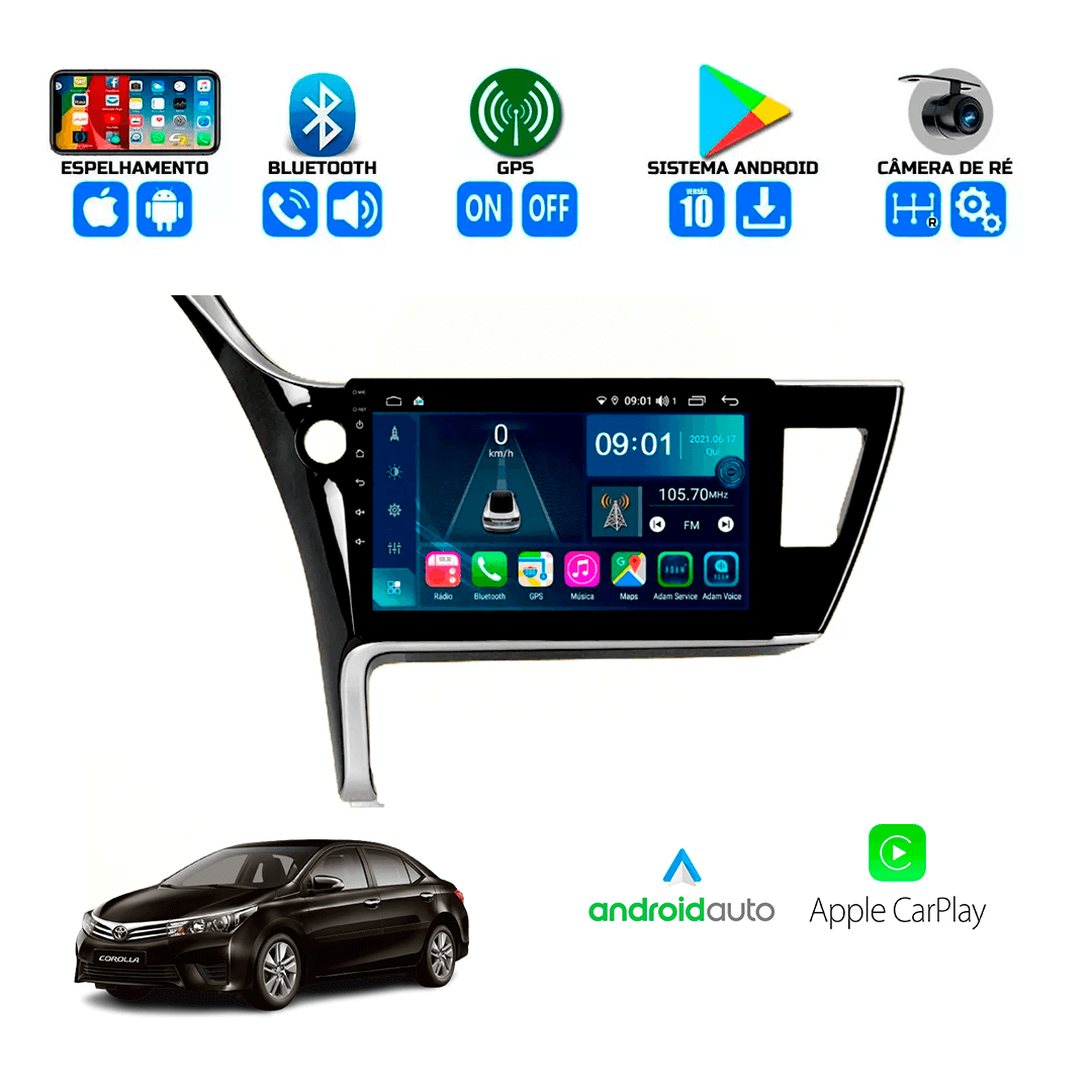 Central Multimidia Toyota Corolla 2017 a 2019 Cartronic