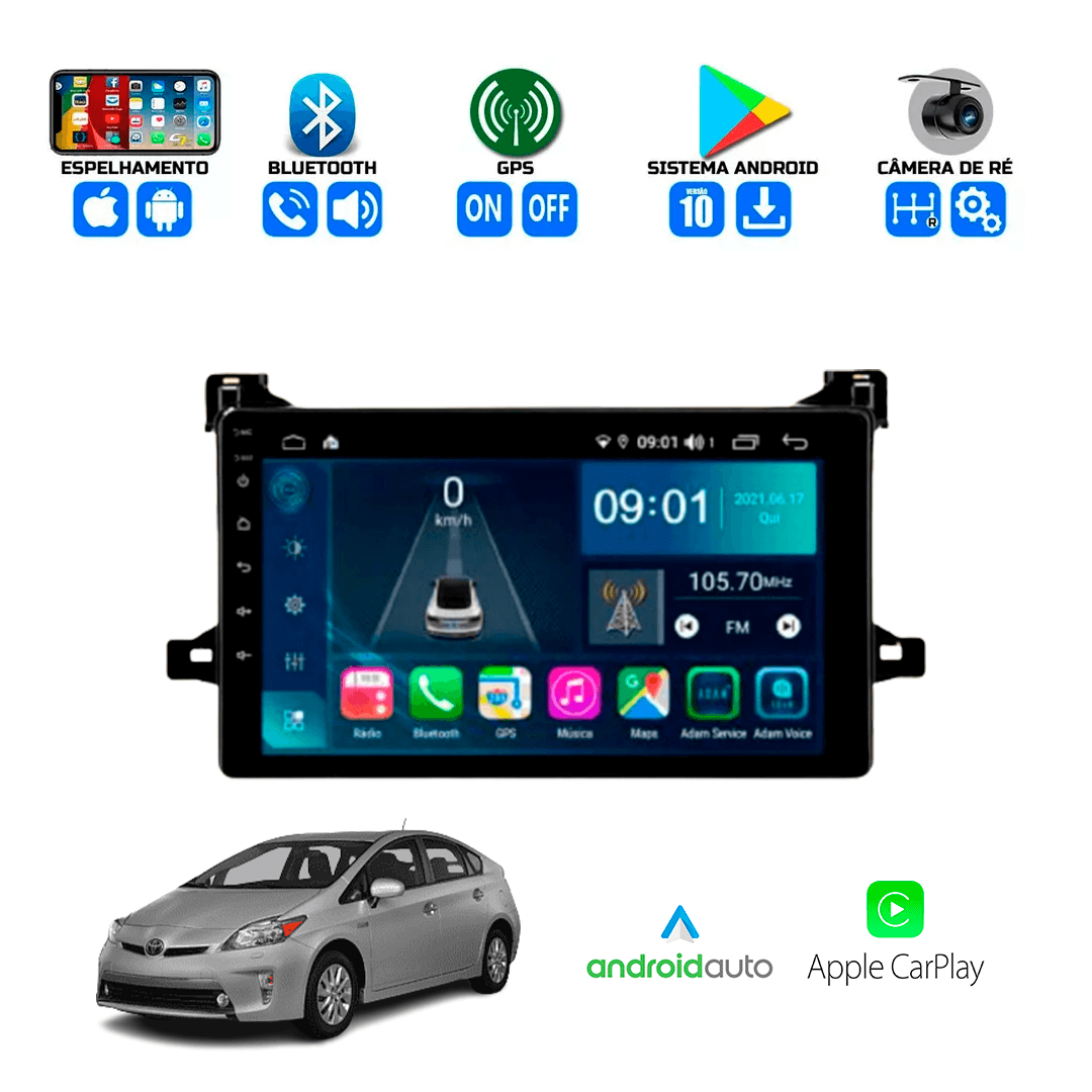 Central Multimidia Toyota Prius 2013 a 2018 Cartronic