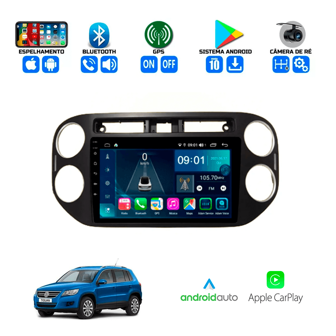 Central Multimidia Volkswagen Tiguan 2010 a 2017 Cartronic