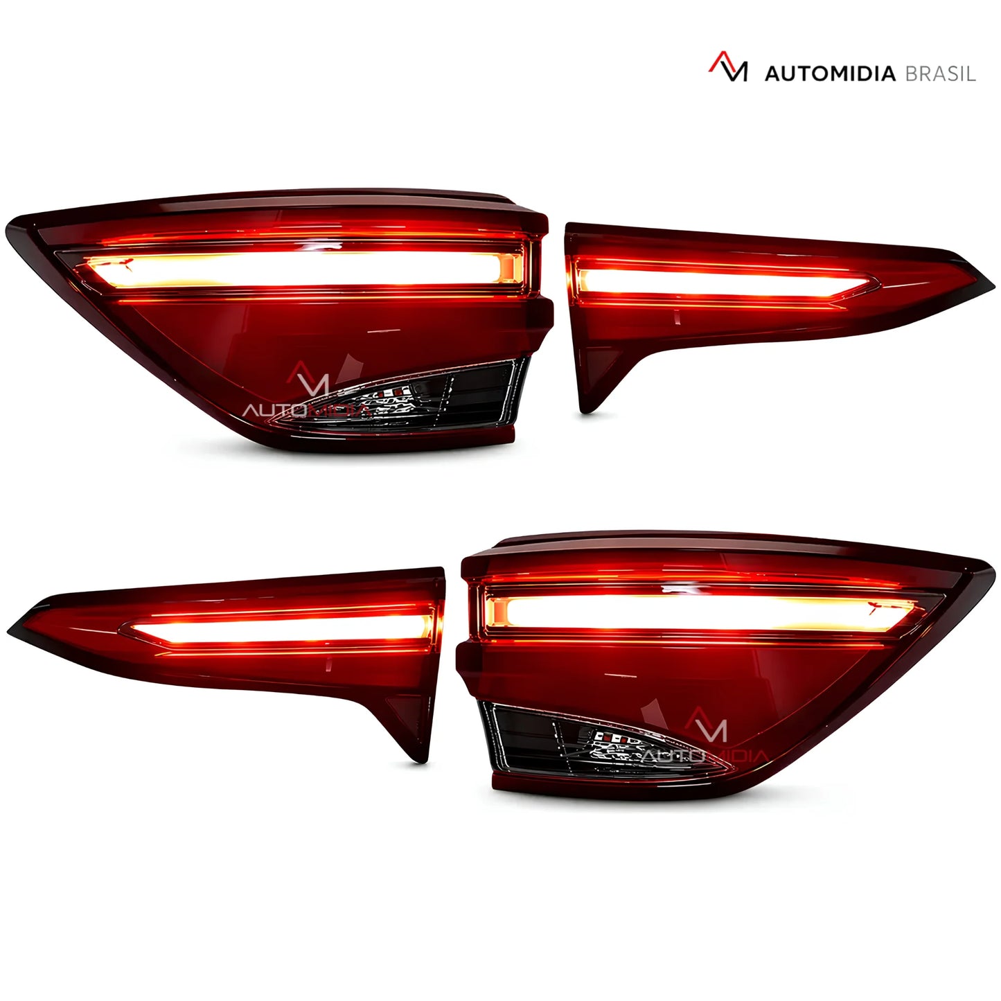 Par de lanternas traseiras Toyota SW4 Diamond 2026 Full LED, peças do kit transformação para atualização visual da SW4 modelos 2016 a 2026.
