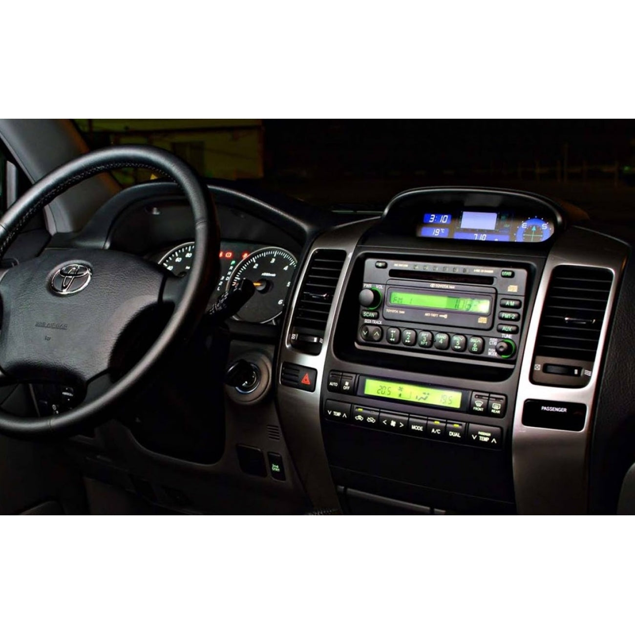 MOLDURA 6.8 TOYOTA COROLLA 2003-2007,  HILUX 2005-2011, PRADO TODAS BLACK PIANO