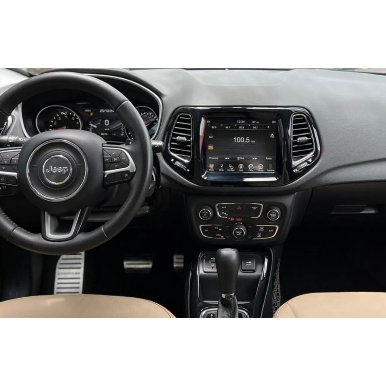 MOLDURA 10.1 JEEP COMPASS 2017-2021 BLACK PIANO