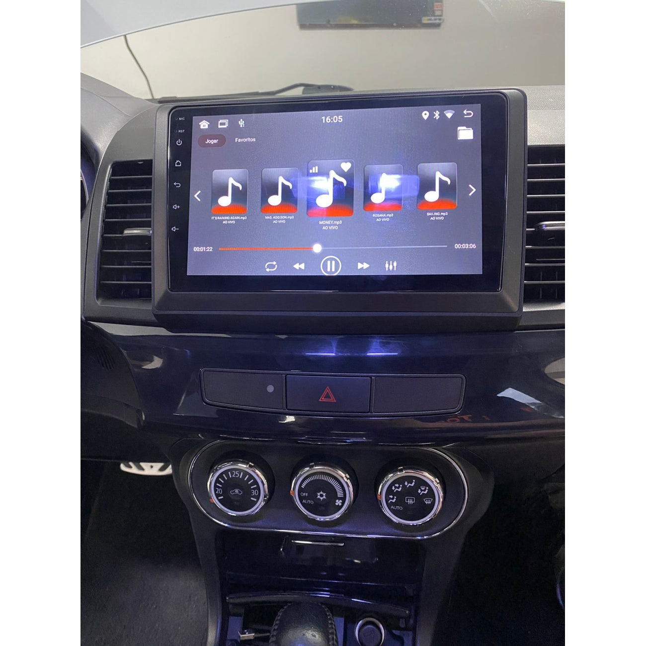 MOLDURA 10.1 MITSUBISHI LANCER 2008-2015 PRETO
