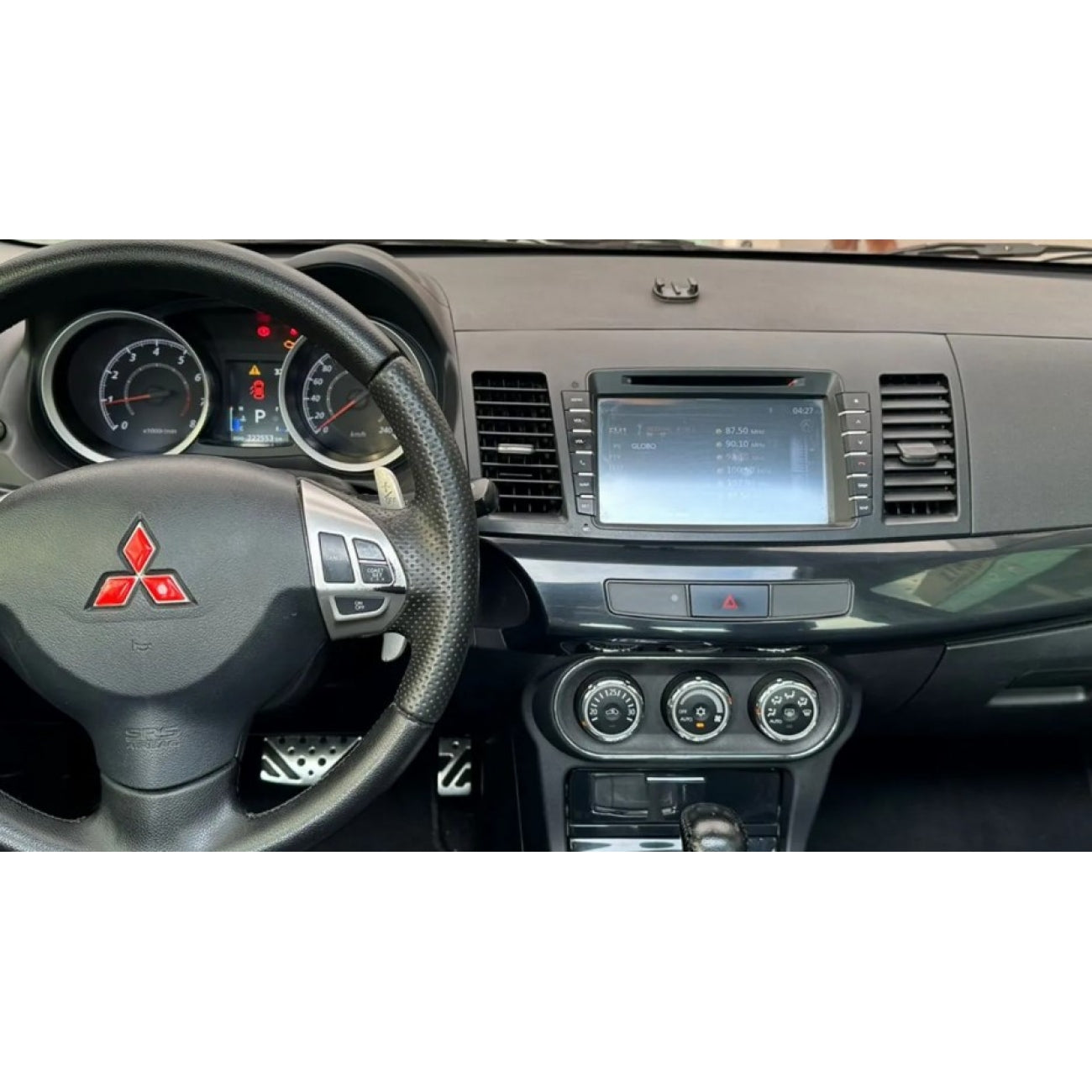 MOLDURA 6.8 E 7 MITSUBISHI LANCER 2008-2015 PRETO