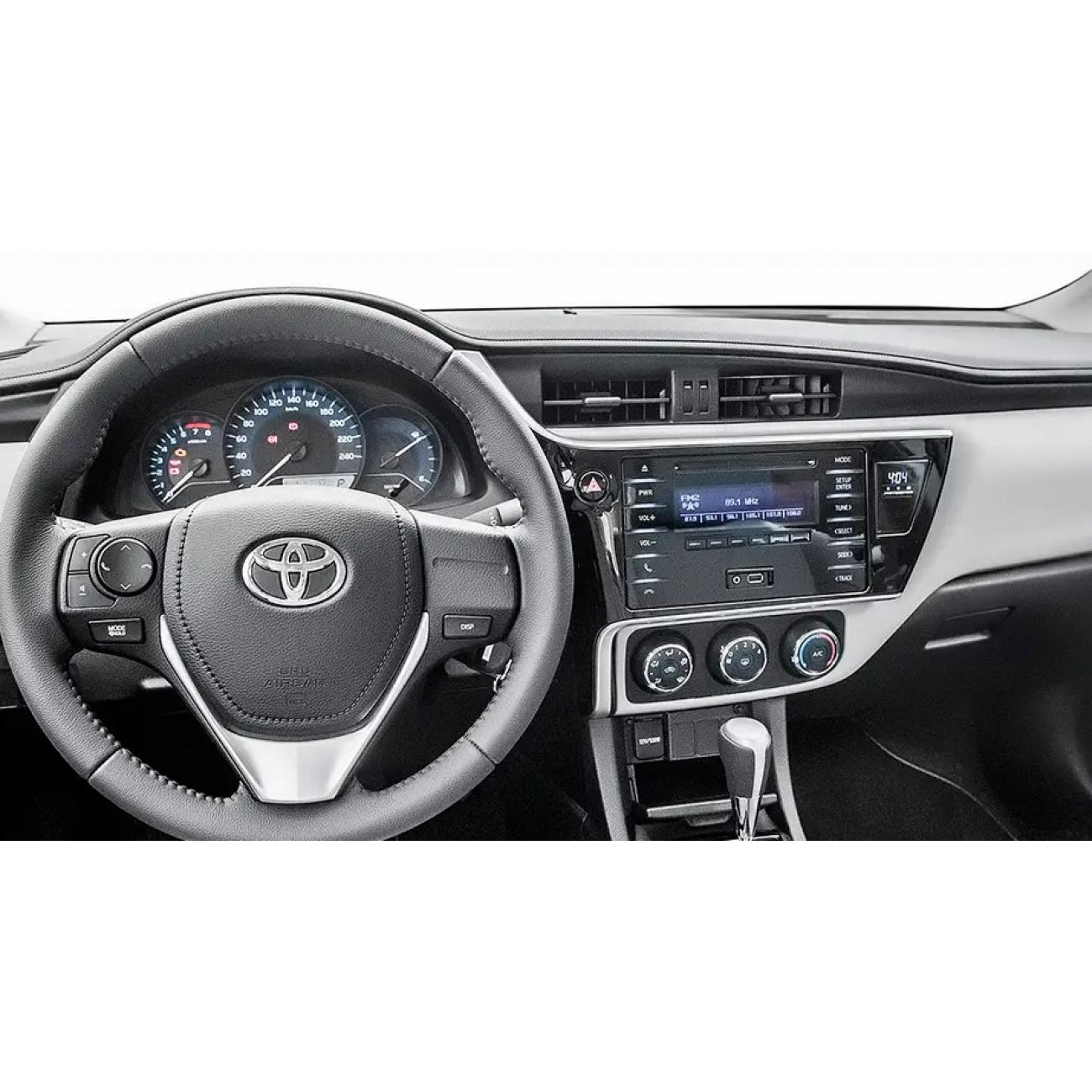 MOLDURA 10.1 TOYOTA COROLLA 2018-2019 (MODELO COM RELÓGIO) BLACK PIANO COM FRISO PRATA