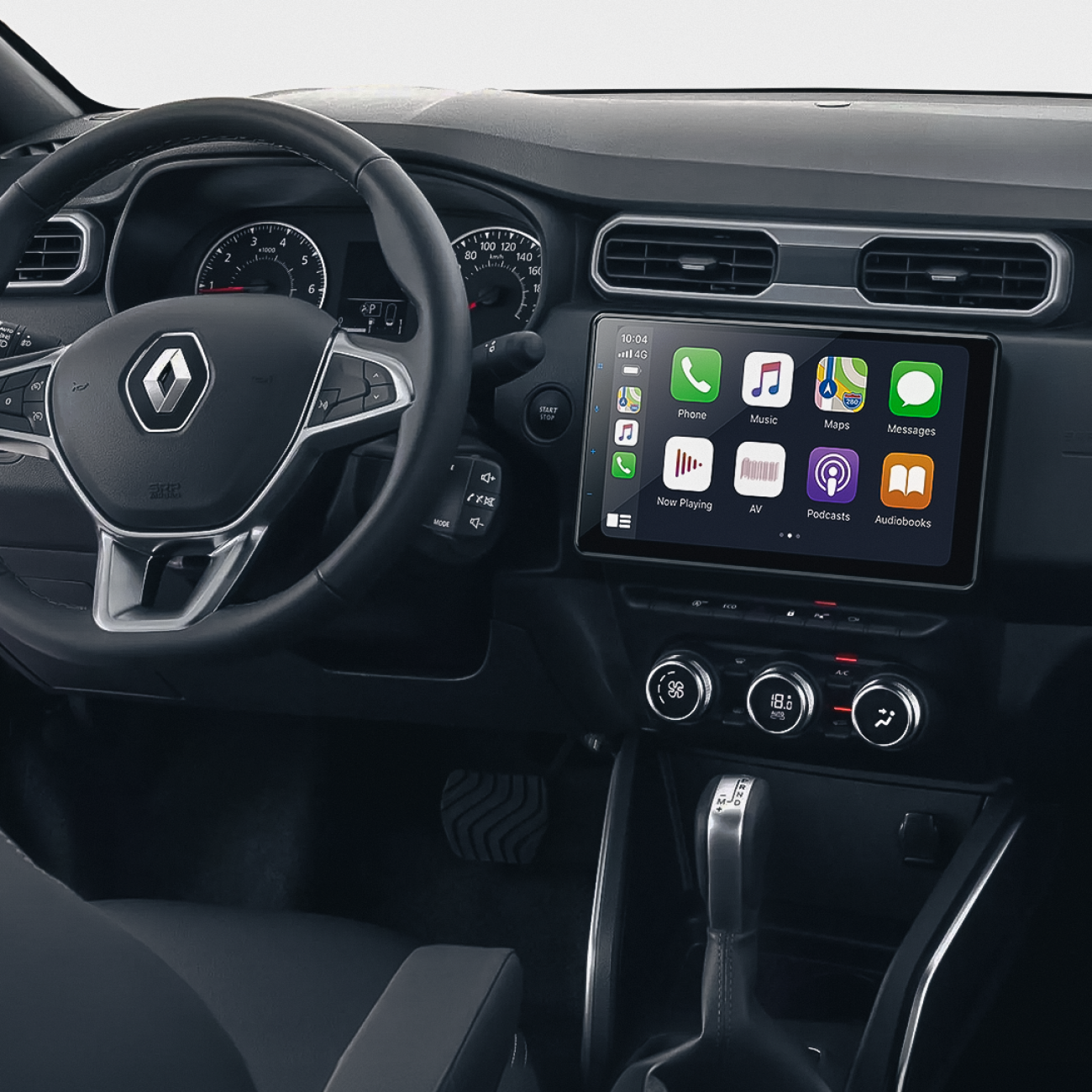 MOLDURA 10.1 FLUTUANTE RENAULT DUSTER G3 2020+ PRETO
