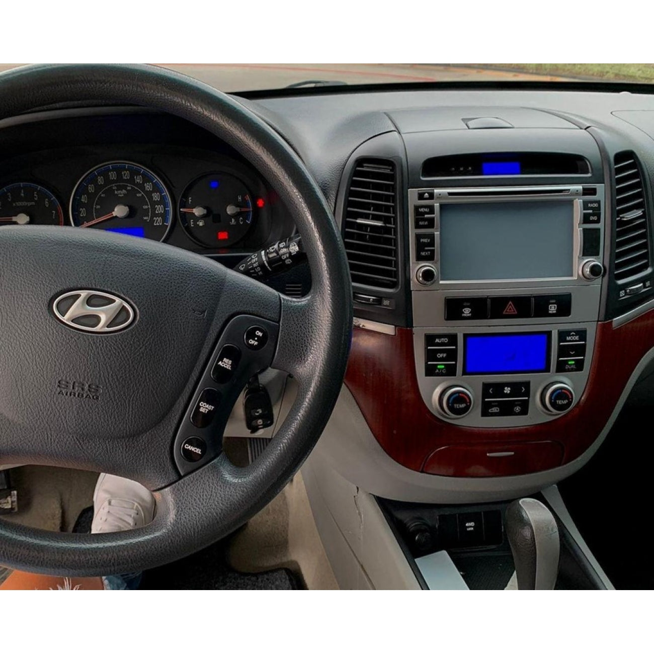 MOLDURA 9.7 HYUNDAI SANTA FÉ LUXURY 2006-2012 PARA 3 E 4 BOTOES PRETO