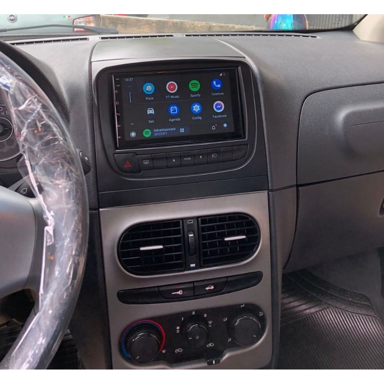 MOLDURA 6.8 E 7 FIAT IDEA - IDEA ADVENTURE 2013-2018 PRETA